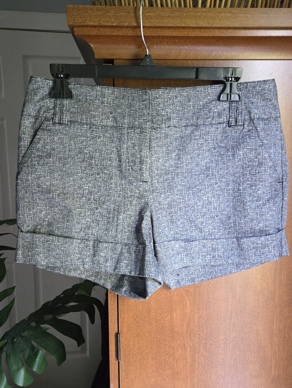 Harve Benard Grey and White Patten Shorts